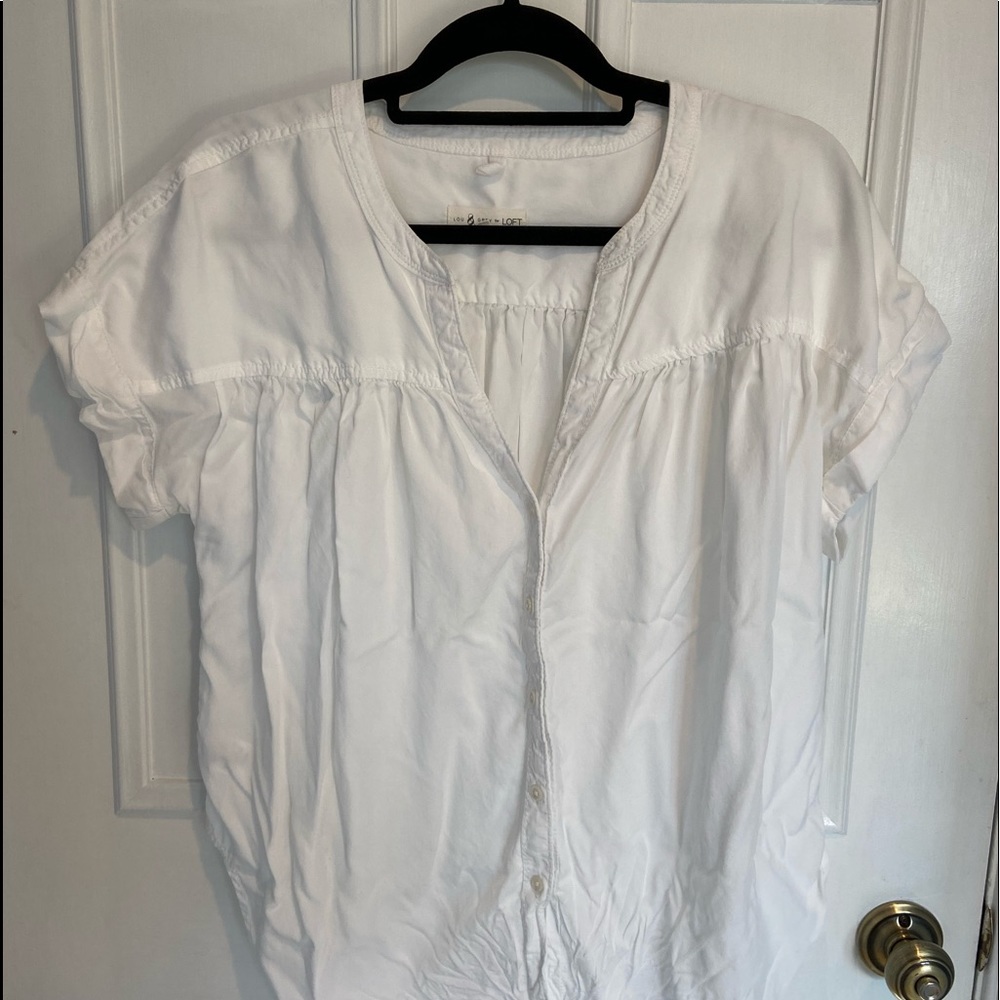 Lou and Grey button up white blouse